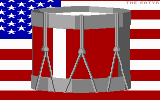 Drum in front of an American flag
