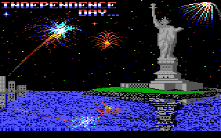 Fireworks display over statue of liberty