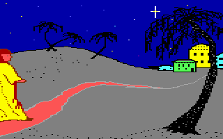 Road to Bethlehem. Star in the sky