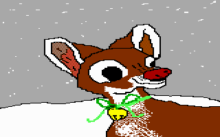 Rudolph wearing a bell