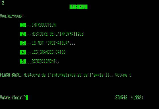 Menu Flashback 1