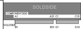 98 pin (62+36)ISA EDGE male connector layout