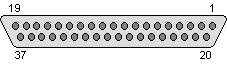 37 pin D-SUB female connector diagram