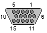 15 pin highdensity D-SUB female connector diagram