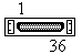 36 pin MDR36 female connector layout