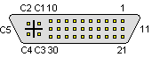 35 pin MOLEX "MicroCross" male connector diagram