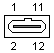 12 pin SNES A/V female special connector layout