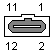 12 pin SNES A/V male special connector layout