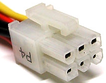 Photo view of 6 pin MOLEX 39-01-2060 connector