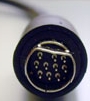 Photo view of 10 pin mini-din female connector