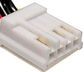 Photo view of 4 pin Mini-Molex power connector