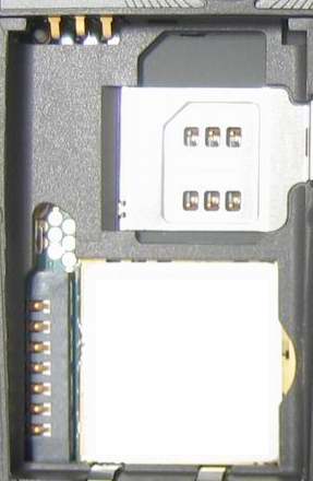 Photo view of 6 pin Nokia 2-rows cell phone internal special connector