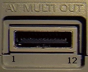 Photo view of 12 pin Sony Playstation special connector