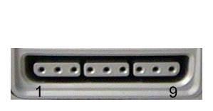 Photo view of 9 pin Sony Playstation special connector